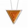 Fashion Triangle Epoxy 925 Silver enamel pendant