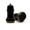Vehicle Electronics Gold Edge LED Light Car Charger Dual USB Interface For Smartphone Use