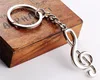Silver Plated Musical Note Key chain For Car Metal Music Symbol Key Ring Keychain For Men Women Trinket