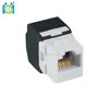 RJ45 Cat6 black and white UTP keysone jack, tool-less Cat6 keystone jack