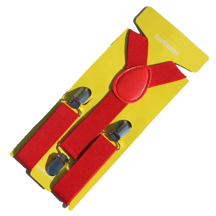 Fashion Accessory For Kids Wholesale Red Color Elastic Kids Suspenders