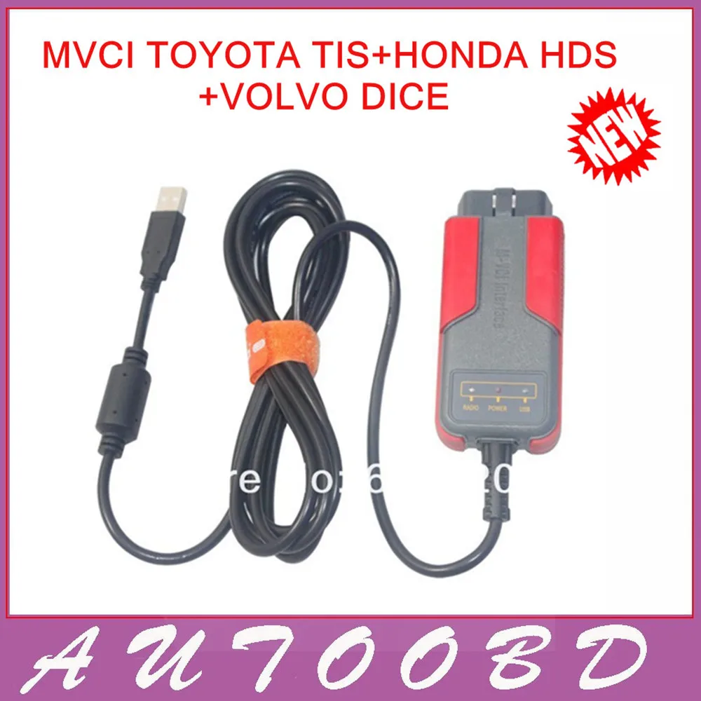 Недавно MVCI для Toyota Tis / для HDS / для Volvo Vida кости OBD2 OBDII диагностический инструмент м-vci интерфейс сканера FastShipping