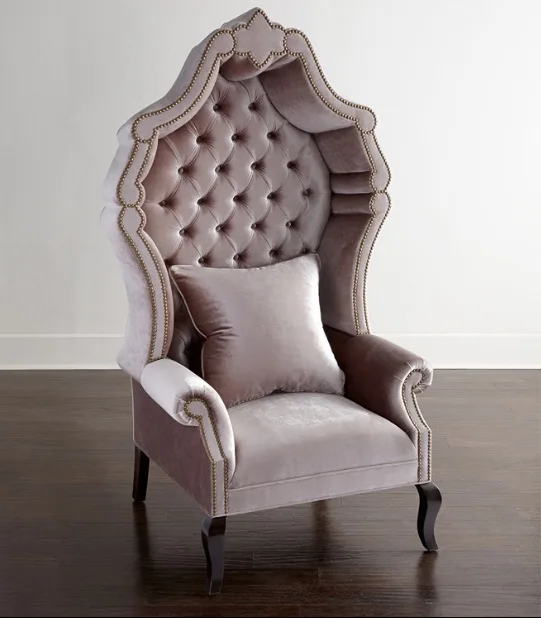 设计toscano 维多利亚气球面料完全软垫女王安妮高背椅