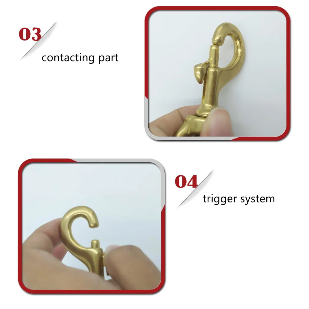 BT-Z005 Solid Brass Bolt Snaps for Handbag Carabiner Manufacturer Swivel Round With Eye Snap Hooks