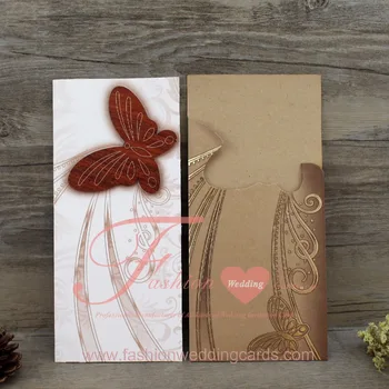 Indian Handmade Foil Erfly Wooden Wedding Invitation Card Wooden Wedding Invitation Card