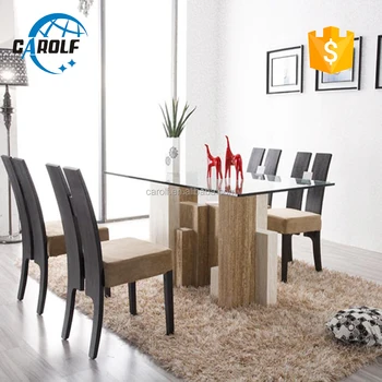8 Seater Gl Top Stone Marble Travertine Base Dining Table 8 Seater Gl Top Stone Marble Travertine Base Dining Table