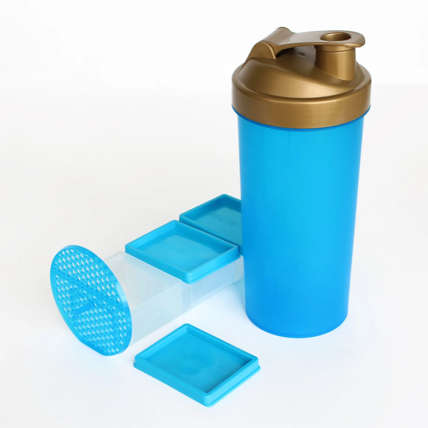 1000ml Protein Shaker With Plastic Strainer Mixer Metal Mixer Ball With