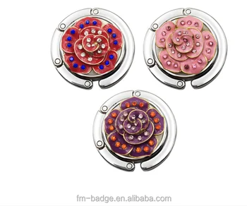 Rhinestone Fl Folding Handbag Hook Table Bag Hanger Holder Red Rhinestone Fl Folding Handbag Hook Table Bag Hanger Holder Red Silver Tone Colorful Mix Order