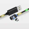 3 in 1 Voice Control Flash Light USB Magnetic Cable Angle 90 Degree L Shape Magnetic Braided USB Charging Cable
