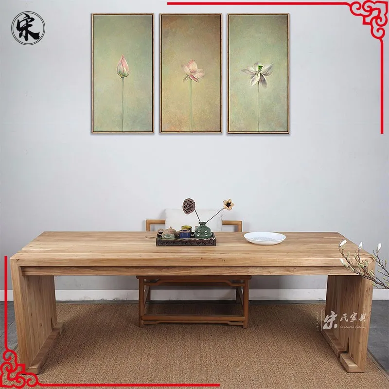 Chinese Antique Style Recycle Solid Natural Wooden Office Furniture Computer Desk Wood