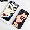 Fashion Cry Beautiful Girl Women Cartoon Custom Tempered Glass Cell Phone Case For iphone X 6 7 8 Back Cover Hard Phone Cases