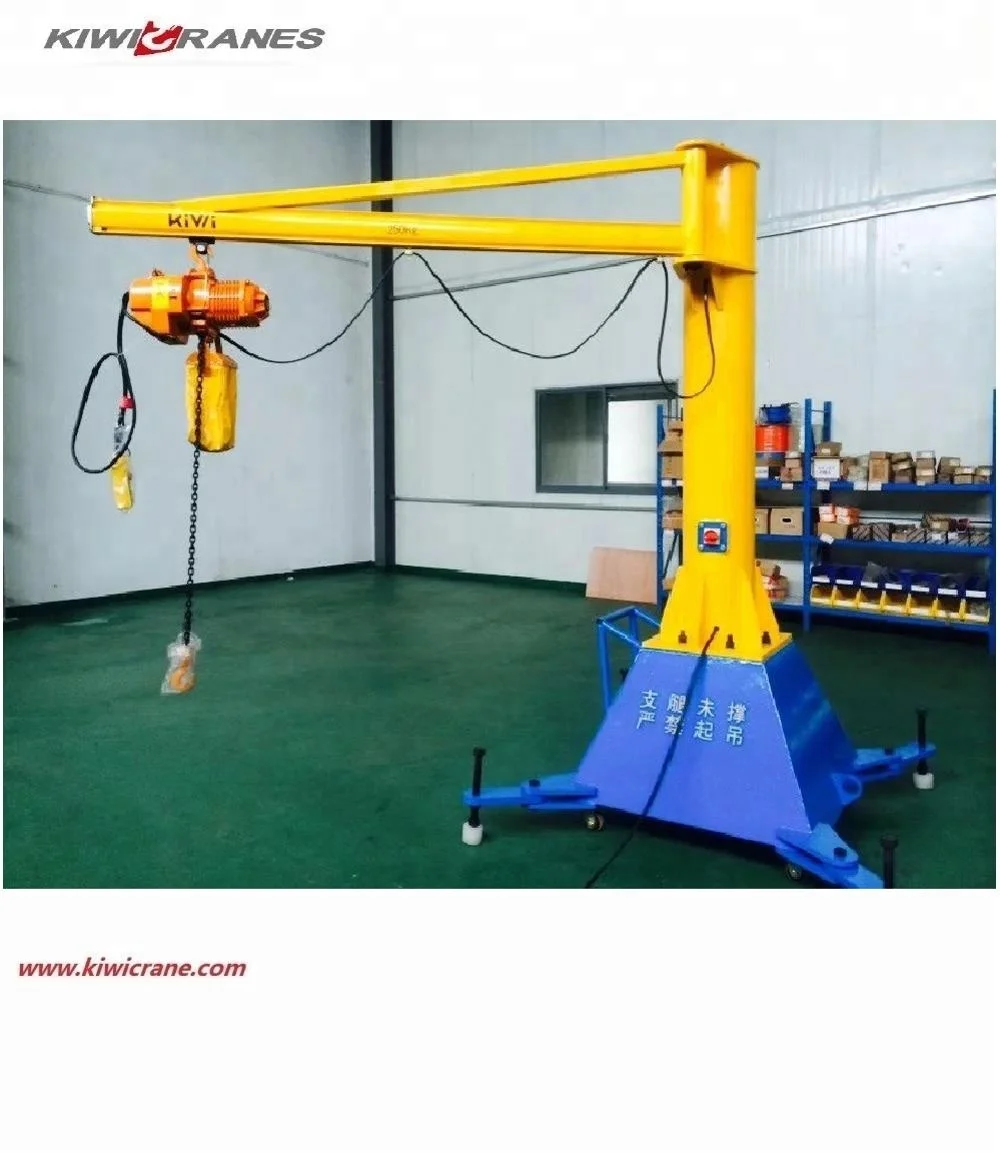 folding arm 1000kg mobile jib crane 1 ton slewi