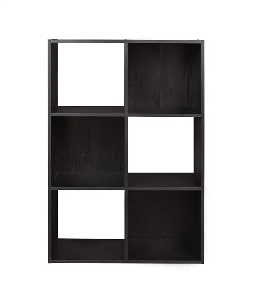 ГОРЯЧИЙ современный деревянный черный книжный шкаф с 2-12 куб для гостиной
