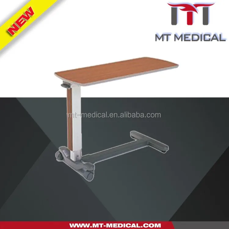 Flexible and bottom price hospital bed tray table used hospital overbed table