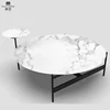 Detachable steel tables wooden table piece marble white coffee table tisch