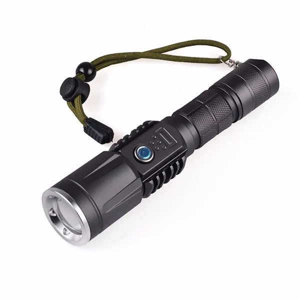 Zoom Rechargeable USB Power Bank Flashlight Torch with XM-L2 T6 LED