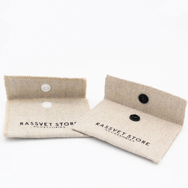 Personalized Custom Logo Small Envelope Shape Double Layer Linen Flap