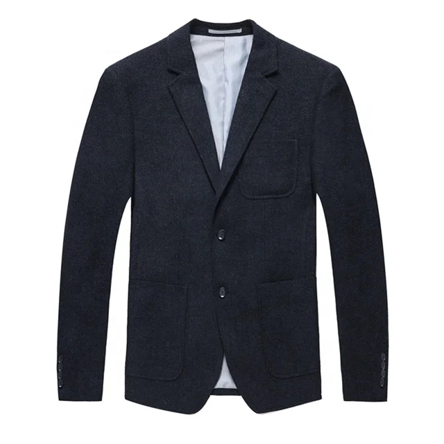 Single Breasted Black Casual Fashion Blazer For Men Tweed Wool Blazer ...
