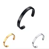 6MM Engraved Open Cuff Bangle 316L Stainless Steel Inspirational Message Mantra Band Cuff Bracelet S3-0136