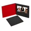 A5 High-grade leather greeting card 7 inch HD screen booklet free logo lcd screen pu video brochure