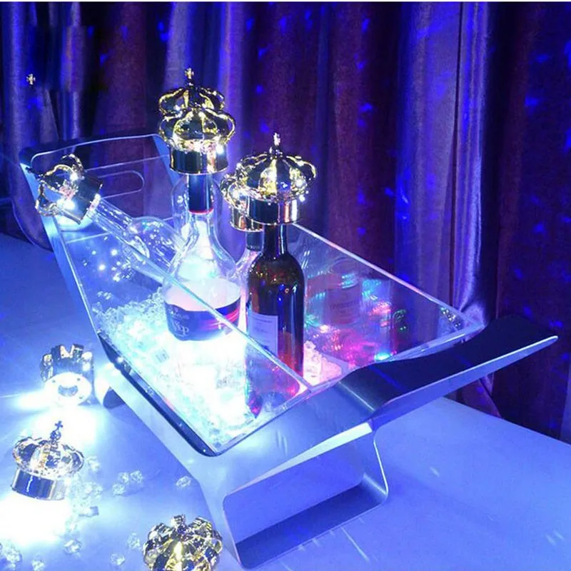 Led Luminous Beer Wine Bottle Holder Led Charging Bucket 6/12 Bottled