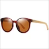 KDEAM Vintage Polarized UV400 Big Frame Round Sunglasses Bamboo Women Cat Eye Wooden Eye Glasses 2019 lentes de sol