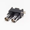 Right Angle Black Plastic 2 Ports Female Micro BNC Connector for CCTV