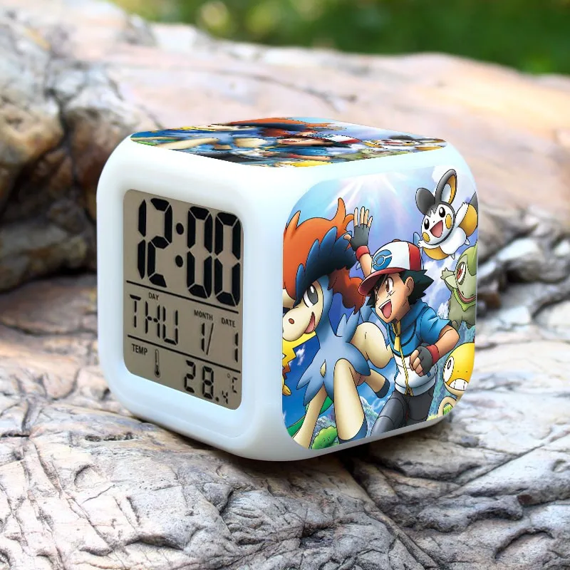 (hot) 2018 Hot Game Pokemon Led Alarm Clock,Pokeball Digital Alarm Clock,Pikachu Cartoon Clock