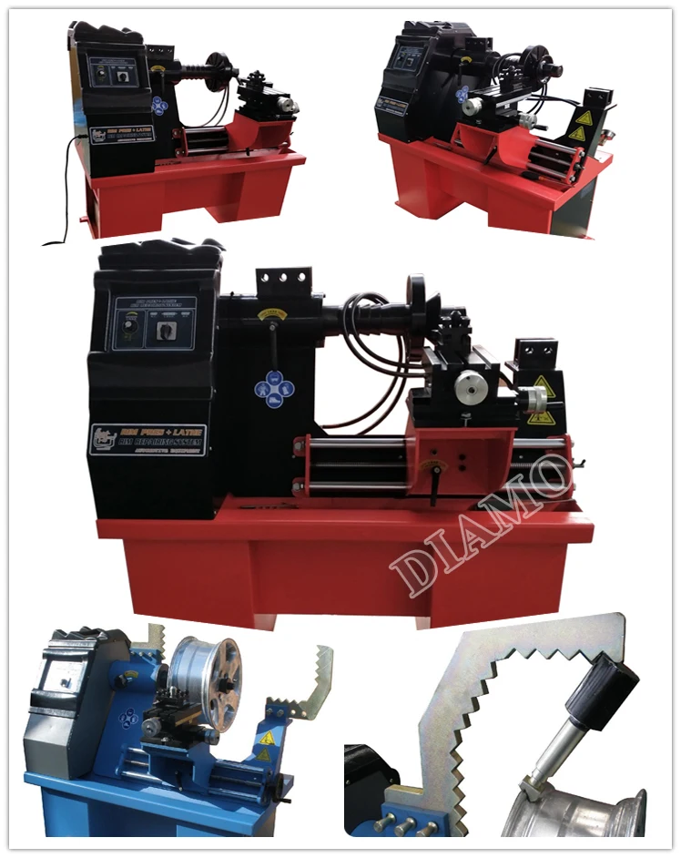 Rim Straightening Machine With Lathe For Alloy Wheel Repair Ars26l