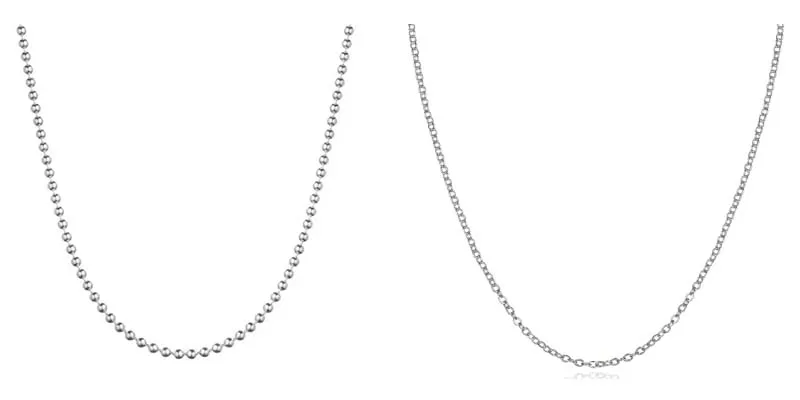 Stainless Steel Military Bead Ball Chain Necklace 18