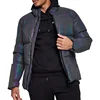 Blue Iridescent Funnel Neck Men Puffer Jacket