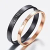 Fashion Classic Design Rose Gold Black Stainless Steel Bangles for couple