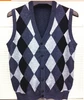 unisex mens womens 100% pure cotton intarsia knit sleeveless argyle sweater open cardigan vest