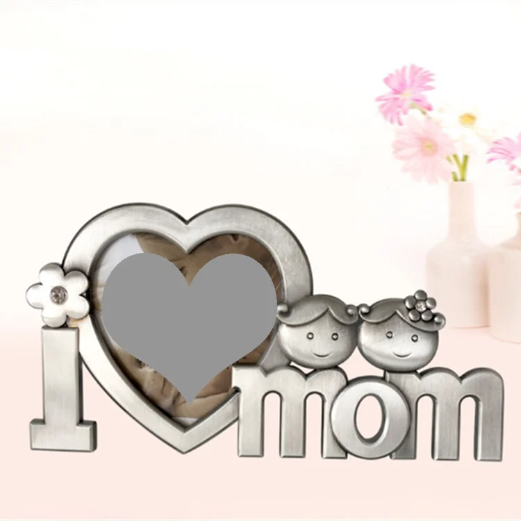 Wholesale Mothers Day Best Mom Birthday Gifts Cute Small Metal I Love You Mom Picture Photo