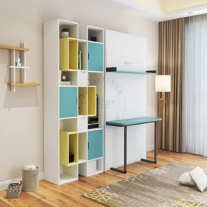 Space Saving Best Vertical Murphy Bed With Bookshelf And Desk