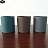 Opaque matte grey glass candle holder with matte color painted