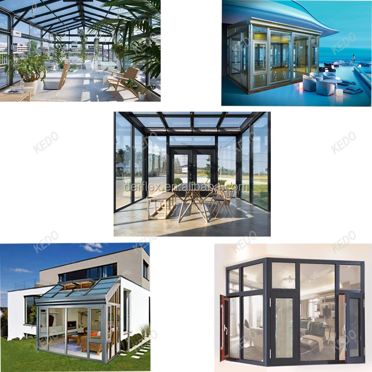 Aluminum alloy open lift sliding corner windows and doors with double glass