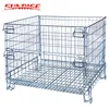 Foldable galvanized Welded portable storage cage metal box wire mesh container