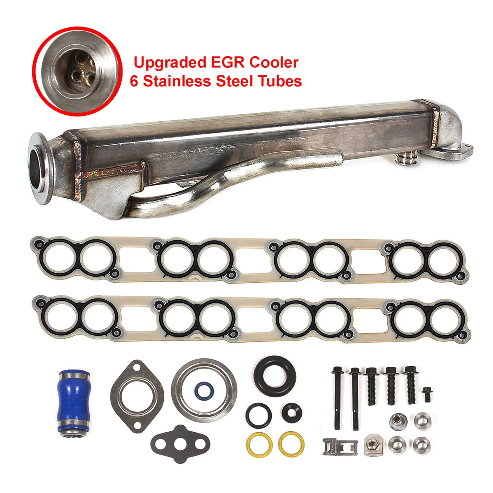 Evergreen EGR-6.0-CNK Upgraded EGR Cooler Kit w/ Gaskets Ford 6.0 F-2...