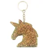 New creative flash drill reflective sequined unicorn keychain