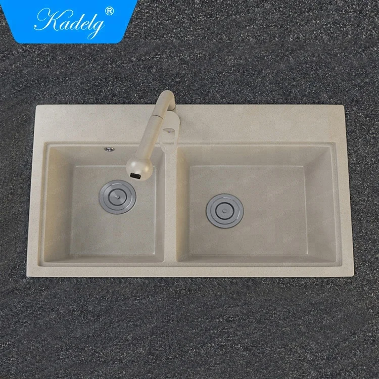 31 4/5" Dual Mount 60/40 Best Prices Double Bowl Granite Kitchen Sink
