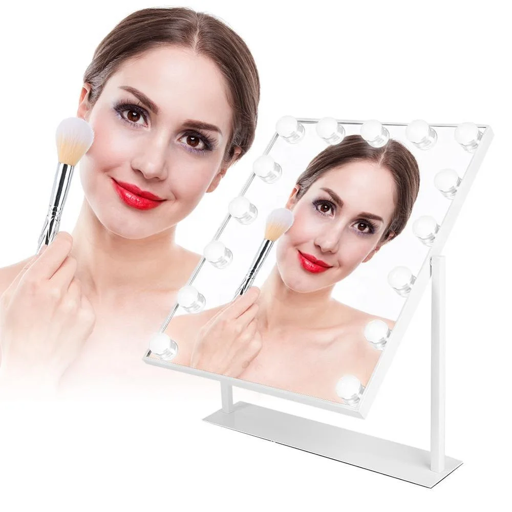 Makeup Hollywood Vanity Mirror 15 Led Light Bulbs Beauty Selfie Mirrors
