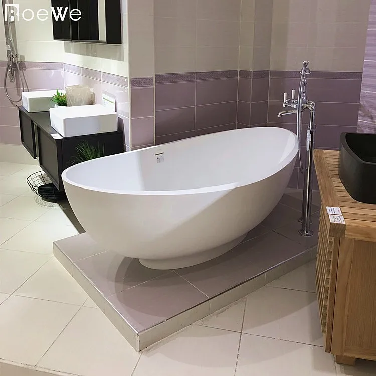 Matt Freestanding Mineral Composite Tub Cast Stone Marble Resin