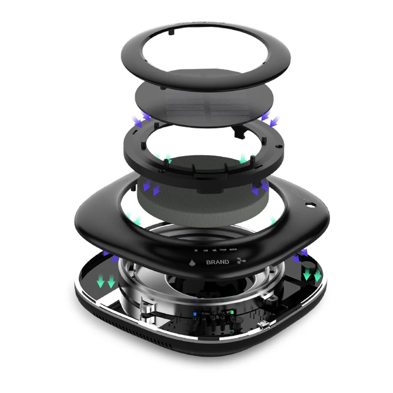 2019 Best Seller Portable Mini Solar Car Air Purifier, Car Air Cleaner Freshener with Essential Oil, Home HEPA Air Purifier