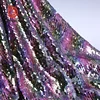 China Free Sample Two Color Rainbow Silver Reversible Wholesale Sequin Fabric India
