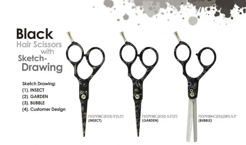 Zinc Alloy Handled Customized Engraved Pattern Tattoo Of Hair