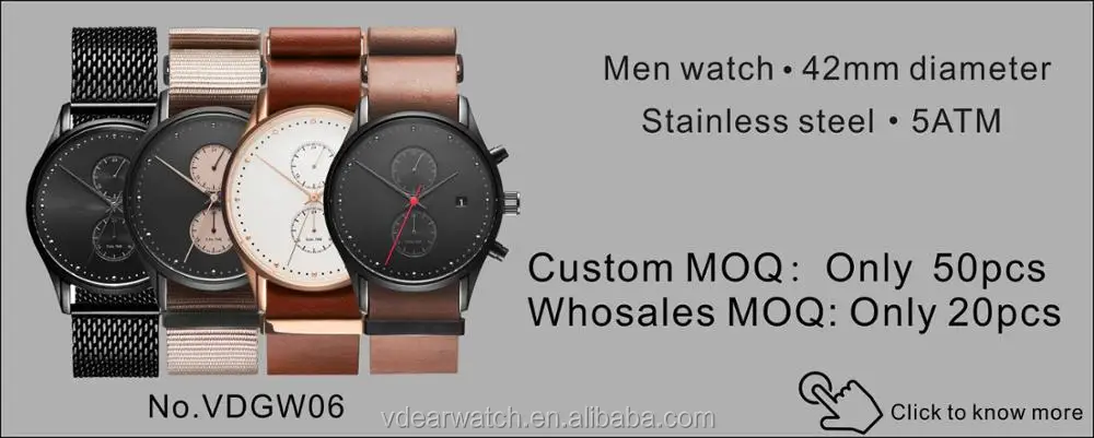 Plain stainless steel cover back custom your logo watches low moq design your own watch brand with cheap price