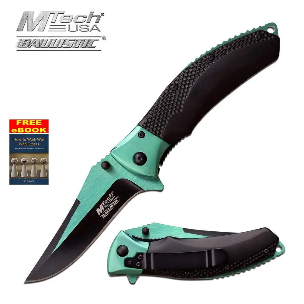 Green Mtech Ballistic Series Spring Assist Assisted Knife Knives #A899GN + free eBook by OnlyUS