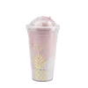 420 Ml Double Wall Pineapple Pattern Travel Recycled Plastic Milk Tea Straw