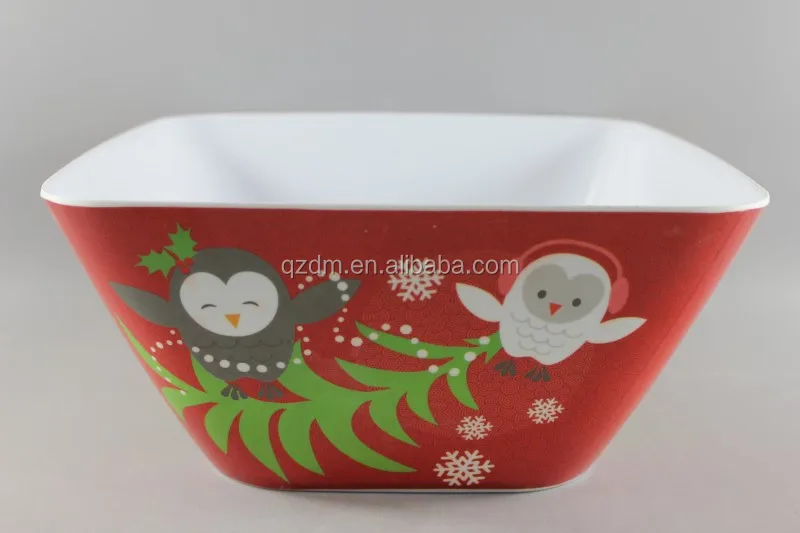 10inch Christmas Melamine Salad Bowl Square Bowl